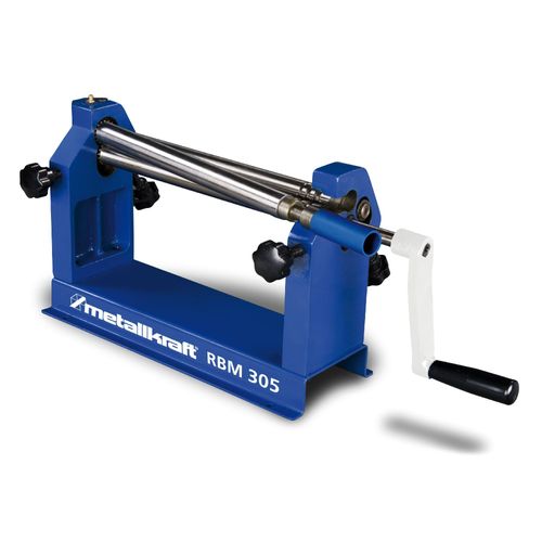 Rouleuse de tôles manuelle d'établi à 3 rouleaux largeur du travail 305 mm épaisseur jusque 0,8 mm en acier Metallkraft RBM305