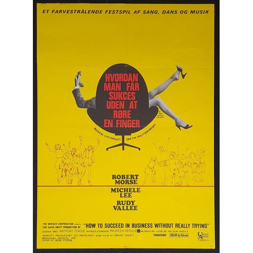 Comment Réussir Dans Les Affaires Sans Vraiment Essayer - Film 1967 David Swift Avec Robert Morse; Michele Lee; Rudy Vallee - Affiche De Cinéma Originale Danoise 62x85 Cm - Danish Movie Poster