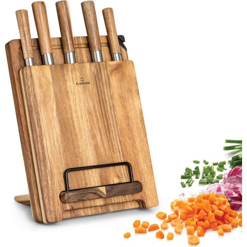 Kyaoayo-Couteau Cuisine, Ensemble De Couteau De Cuisine Professionnel Avec Bloc, Set De 8 Couteaux De Cuisine, Support En Bois D'acacia, Acier Inoxydable