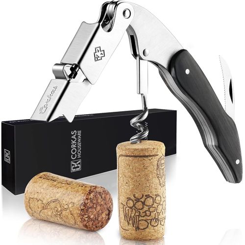 Kyaoayo-Tire Bouchon Professionnel, Couteaux De Sommelier, Tire-Bouchon Avec Décapsuleur Et Coupe-Capsule, Ouvre Bouteille En Acier Inoxydable Et En Bois De Santal Noir