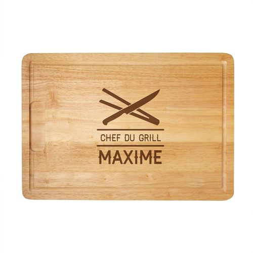 Kyaoayo-Planche À Découper Avec Gravure, Chef Du Grill, Avec Gravure Personnalisé Du Nom, Motif Couteau Et Pince À Barbecue, Planche À Cuisine En Bois Pour Grillades