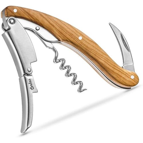 Kyaoayo-Tire Bouchon Professionnel, Ouvre Bouteille En Bois D'olivier, Couteaux De Sommelier Avec Coupe-Capsule