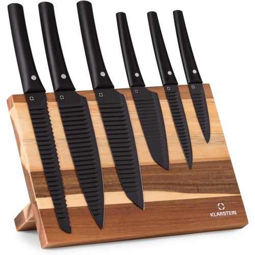 Kyaoayo-Couteau Cuisine, Ensemble De Couteau De Cuisine Professionnel Avec Bloc, Set De 6 Couteaux De Cuisine, Support En Acacia, Acier Inoxydable, Résistant Rayures, Ustensiles Inspiration Japonais