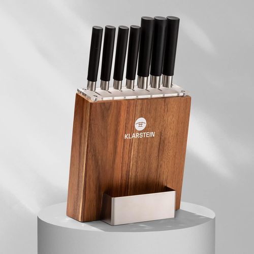 Kyaoayo-Couteau Cuisine, Lot 7 Couteau De Cuisine Professionnel Avec Bloc, Set Couteaux Et Ustensiles De Cuisine En Acier Inoxydable, Kit Support Blocs Couteaux Professionnelle, Résistants Rayures
