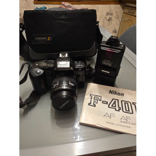 Nikon F401 / Objectif AF Nikkor 35-80 mm /Flash Vivitar 728AFNi / Notice Nikon / Sacoche