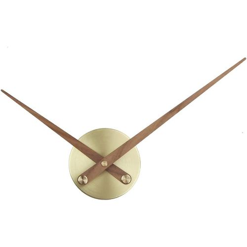 Aiguilles 3D, grandes aiguilles murales, en forme d'aiguille, pour horloges murales à construire soi-même, décoration, mécanisme d'horloge à quartz (doré + bois 10 cm)