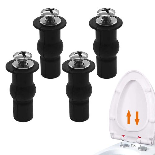 Fixations WC Abattant,4PCS Cheval Fixations WC Abattant Charnières,Extensible Caoutchouc Vis est utilisé pour installer et connecter la plupart des abattants WC