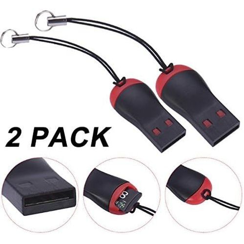Protastic Lecteur de carte mémoire Mini SD USB 2.0 micro SD Porte-clés Excellent pour caméras d¿action GoPro, Xiaomi, SJCAM.