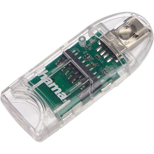 Lecteur USB 2.0 ""8en1"" de cartes (USB, microSD / SDHC, SD / SDHC, MMC) Transparent