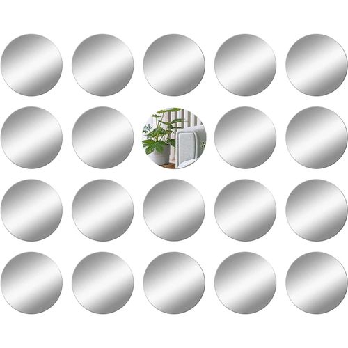 Lot de 20 miroirs muraux ronds en acrylique 5 cm amovibles sans cadre pour salle de bain, chambre à coucher, décoration d'intérieur