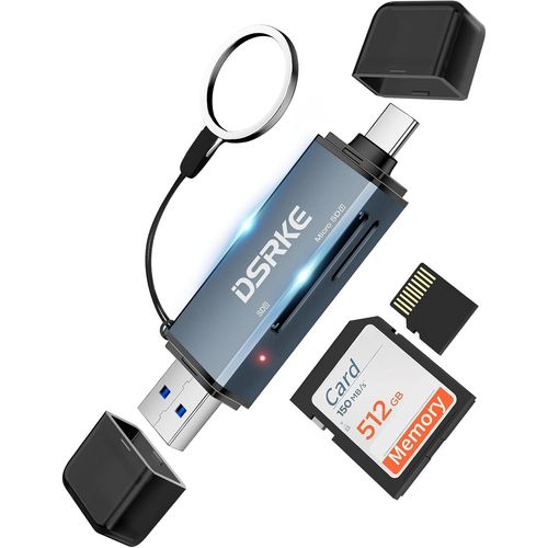 Lecteur Carte SD USB C/USB 3.0, Lecteur de Carte SD/Micro, Lecteur de Carte mémoire pour MMC/TF/SDXC/SDHC, Compatible avec l'iPhone 15 Pro Max,iPad Pro/Air/Mini,MacBook Pro/Air,Galaxy S21