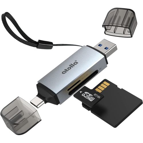 Lecteur de Carte SD USB C USB 3.0 pour MicroSD/SD/SDXC/SDHC/MMC, Adaptateur SD/Micro SD vers OTG USB Compatible avec MacBook, iPad Pro, Samsung Galaxy S20, Ordinateur Portable