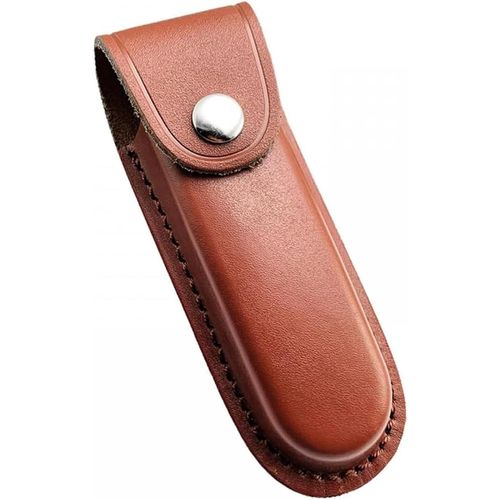 Etui Couteau Cuir,Gaine De Couteau Étui,Gaine De Couteau De Chasse,Gaine Couteau Poche Avec Boucle De Ceinture À Fermeture À Pression Pour Couteau De Poche Pliant(Sans Couteau) (Brun)