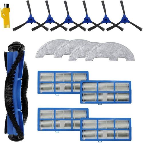 Kit d'accessoires pour pièces de Rechange d'aspirateur Robot Proscenic 850T 15 Paquets Brosse Principale et Filtre et Brosse latérale et Chiffon de vadrouille
