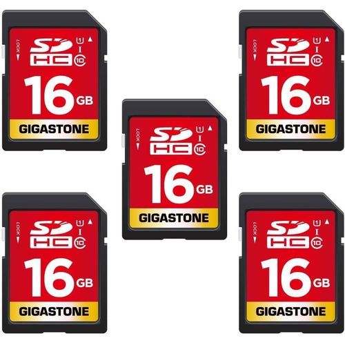 16Go Sdhc Carte Mémoire, Lot De 5 Cartes, Prime Série, Vitesse De Transfert Allant Jusqu'À 80 Mo/S. Pour Photos, Vidéos, Musique, Fichiers, Caméscope, Caméra, Pc, Classe 10 U1 Uhs[LOT6240111]