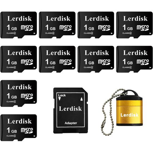 Lot De 10 Cartes Micro Sd 1Go Classe 4 | Compatible Lecteurs Mp3, Téléphones Anciens & Appareils Sd | Ip65 Antichoc Et Certifié Ce (1Gox10)[LOT6240487]