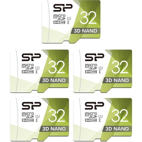Silicon Power Lot De 5 Cartes Microsd Haute Vitesse Avec Adaptateur 32 Go[LOT6240777]