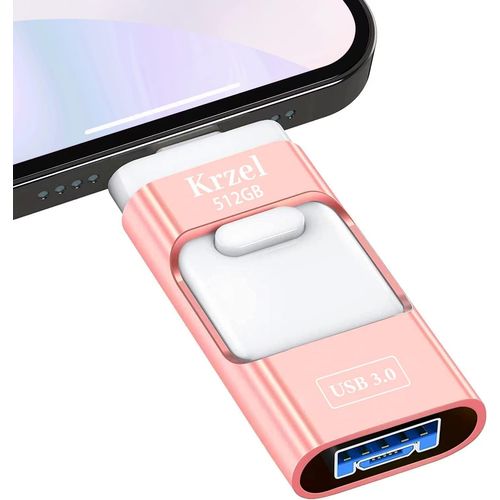 Cle Usb Pour Phone 4 In 1 Clé Usb 512 Go Memory Stick Pour Phone Haute Vitesse Photo Stick External Storage Compatible Avec Phone/Pad/Android/Pc[LOT6241166]