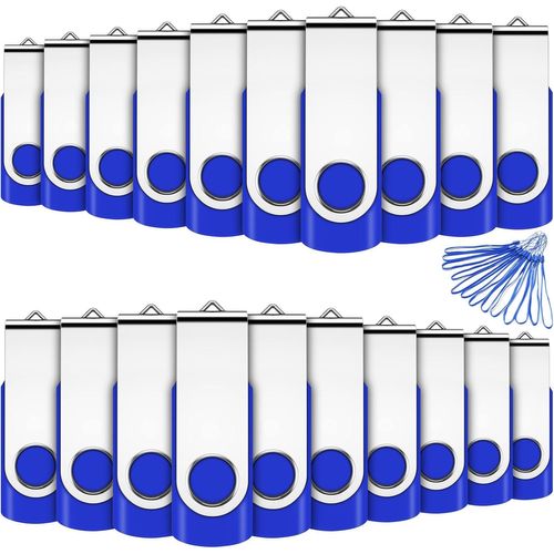 Lot De 20 Clés Usb 2.0 En Vrac De 2 Go Avec Cordon Bleu[LOT6241451]