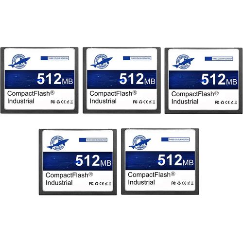 Dogfish 5 Pack 512Mb Compact Flash Card Carte Mémoire Cf Type I Haute Performance Fat16 Pour Équipements Industriels Et Appareils Photo Numériques Anciens[LOT6241549]