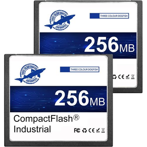 Dogfish 2 Pack 256Mb Compact Flash Card Carte Mémoire Cf Type I Haute Performance Fat16 Pour Équipements Industriels Et Appareils Photo Numériques Anciens[LOT6241537]