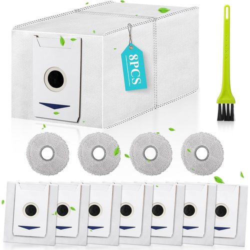 Kit d'accessoires de 12 pièces pour aspirateur robot DEEBOT T30 Omni/T30 Pro Omni comprend des sacs d'aspirateur antibactériens de grande capacité de 3 litres et 2 paires de lingettes lavables