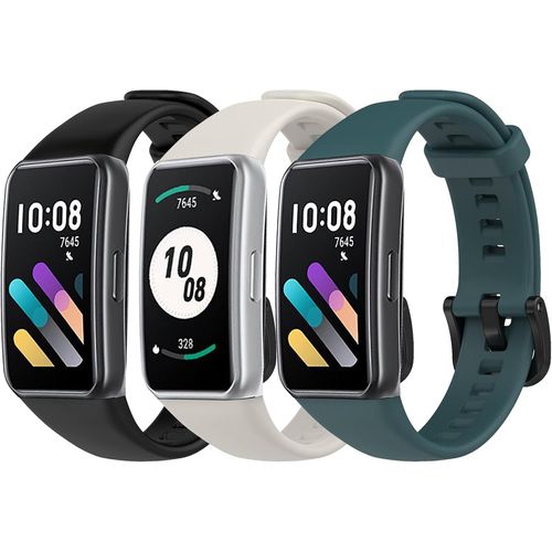 3 Pièces Bracelet De Remplacement Compatible Avec Honor Band 7 Bracelet En Silicone De Sport Pour Honor Band 6 & Huawei Band 6/6pro Confortable Et Respirant Bande En Silicone Souple