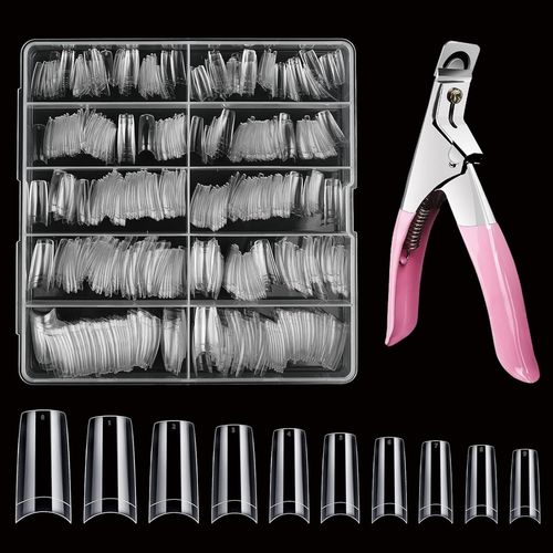 Lot De 500 Faux Ongles En Acrylique - 10 Tailles - Avec Coupe-Ongles - Transparent 