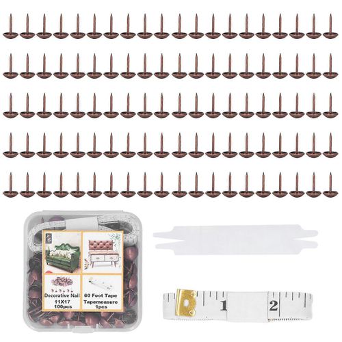 100 Pcs Meubles Décoratif Clou Acier Au Carbone Antique Canapé-Lit Tack Décoratif Avec Ruban À Mesurer Et Support Bronze Violet