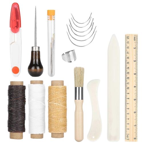22 Pcs/Set Kit De Réparation De Couture En Cuir Pour Débutant En Cuir Outils De Couture De Travail Bricolage