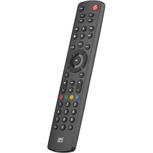 Télécommande universelle Contour 4 - Noire - Parfaite remplacement TV Décodeur DVD Blu-ray et appareils Audio- Garantie de fonctionner avec toutes les marques. URC 1240