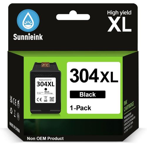 Cartouche Encre 304 XL Noir, 304XL Remplacement pour Cartouche HP 304 Noir, Cartouche Imprimante 304 XL pour DeskJet 3720 2600 Envy 5030 5032 DeskJet 3750 3760 2630 3735 2622 3762 3730