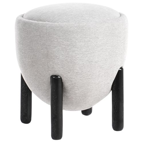 Pouf Archie Lin Synthétique Gris 47 Cm 47 Cm 48 Cm
