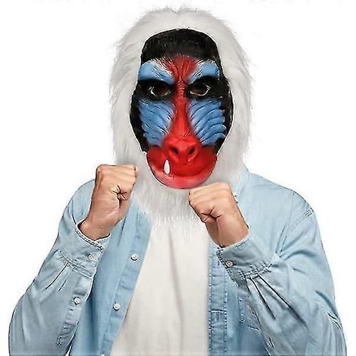 Masque De Tête De Babouin Animal Adulte, Halloween Jungle Chimp Gorilla Monkey Full Head Latex Mask Prop Pour Costume Party Cosplay