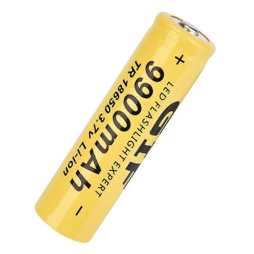 4PCS Lampe de Poche Batterie GIF 9900mAh 18650 Batterie Rechargeable Jaune