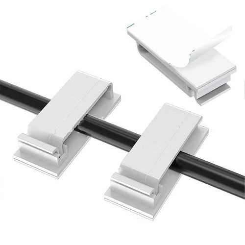 Support de câble auto-adhésif Organisateur de cordon de gestion des câbles de bureau simple pour le stockage des filsBlanc RQ2613
