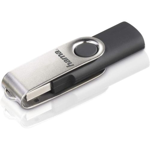 Clé USB 2.0 ""Rotate"" (capacité de 16 GB, taux de transfert de 10 MB/s, avec accroche porte-clefs, flashpen clé usb) Noir/Argent