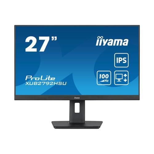 iiyama ProLite XUB2792HSU-B6 - Écran LED - 27" - 1920 x 1080 Full HD (1080p) @ 100 Hz - IPS - 250 cd/m² - 1300:1 - 0.4 ms - HDMI, DisplayPort - haut-parleurs - noir mat