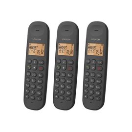 Logicom Iloa 350 - Téléphone sans fil avec ID d'appelant - DECT\GAP - (conférence) à trois capacité d'appel - noir + 2 combinés supplémentaires