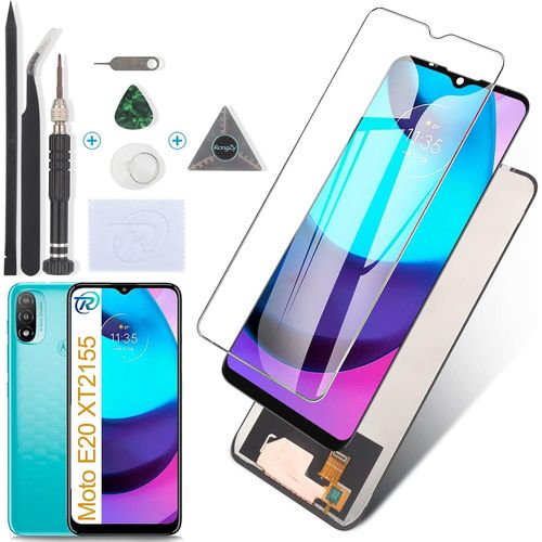 Écran Lcd Pour 6.5"" Motorola Moto E20 Xt2155 Xt2155-1 Xt2155-3 Écran De Remplacement Numériseur Tactile Panneau Assemblé De Réparation Avec Outils(Noir)