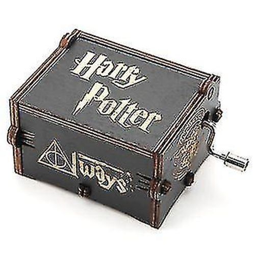 Boîte À Musique À Manivelle Mécanique En Bois Noire Harry Potter