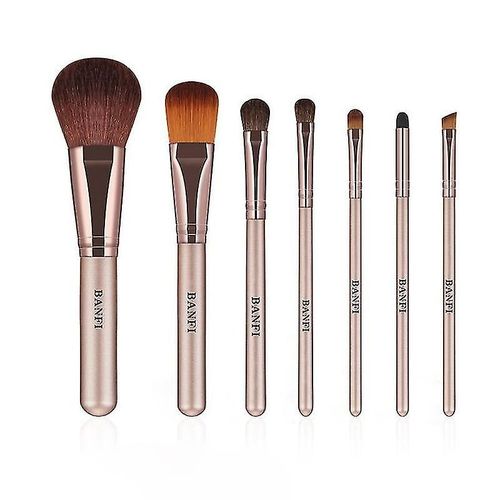 7 Pièces Ensemble De Pinceaux De Maquillage Cheveux Doux Maquillage Outil De Beauté Pinceaux De Maquillage Ensemble Pinceau À Sourcils Pinceau À Lèvres Pinceau De Fond De Teint 7 Pièces Champagne 