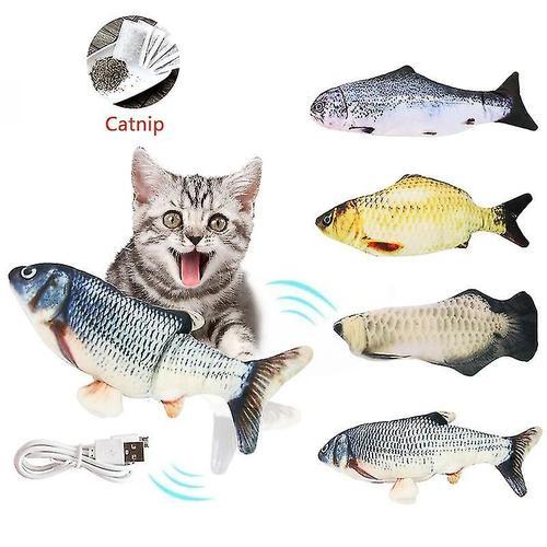 Jouet De Chat De Poisson De Simulation Électrique Usb Charge Jouets D'herbe À Chat Sautant Automatiques Pour Chats Poisson Clown