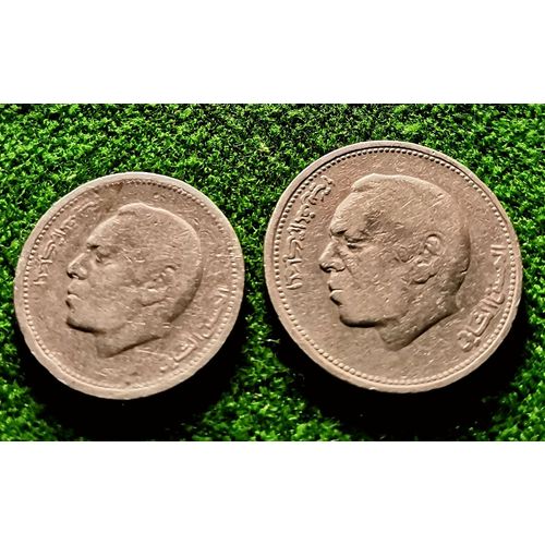 1 Dirham 1987 Et 50 Francs 1987 Maroc Error De Frappe Frappe Miedail