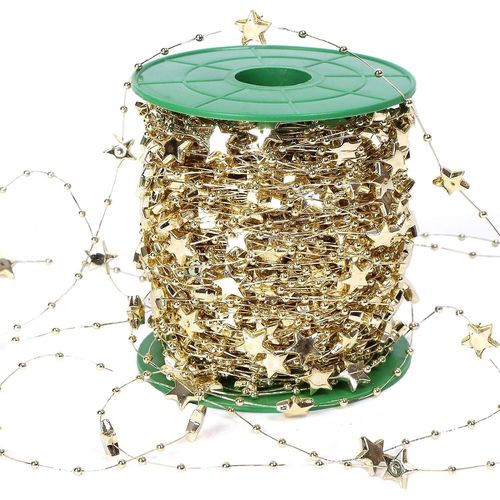 197 Pieds De Perles D'arbre De Noël En Plastique Artificiel En Forme D'étoile, Guirlande De Perles De Cristal, Corde En Bobine Pour Noël, Mariage, Vacances, Fournitures De Décoration Diy