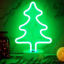 Arbre De Noël Néon Lumière Led Néon Décor De Noël Usb/Batterie Alimenté Lumières D'arbre De Noël Centres De Table De Noël Pour Table Arbre De Noël Dec