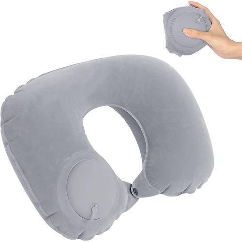 Oreiller De Voyage Gonflable, Oreiller Cervical Pour Voyage, Oreiller Cervical Gonflable Pour Voyage, Oreiller D'avion, Oreiller Gonflable, Oreiller D'avion Pour Le Cou, Taille, Gris Ba