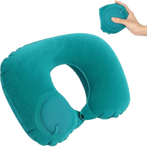 Oreiller De Voyage Gonflable, Oreiller Cervical Pour Voyage, Oreiller Cervical Gonflable Pour Voyage, Oreiller D'avion, Oreiller Gonflable, Oreiller D'avion Pour Le Cou, La Taille, Vert Ba