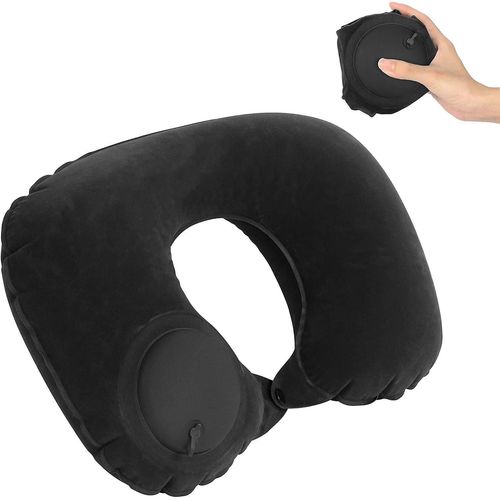 Oreiller De Voyage Gonflable, Oreiller Cervical Pour Voyage, Oreiller Cervical Gonflable Pour Voyage, Oreiller D'avion, Oreiller Gonflable, Oreiller D'avion Pour Le Cou, La Taille, Ba Noir