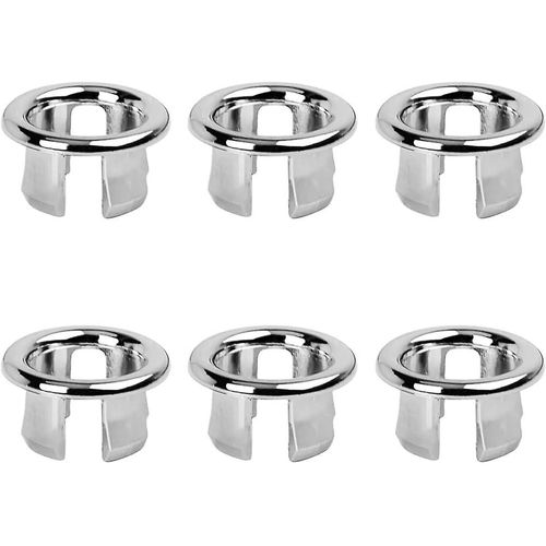 6 pièces bouchon de trop-plein d'évier anneau de trop-plein d'évier rond couvercle de trop-plein de bain garniture de trop-plein de bassin rond bouchon de trou d'évier bouchon de vidange pour cuisine, salle de bain, baignoire,